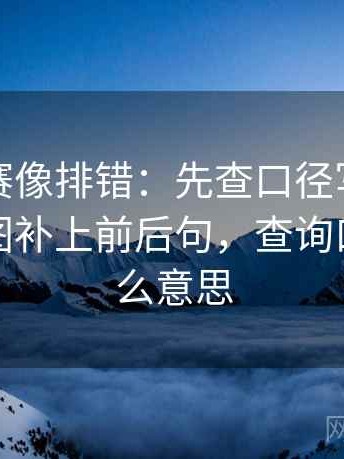 每日大赛像排错：先查口径写清了吗再把截图补上前后句，查询口径是什么意思