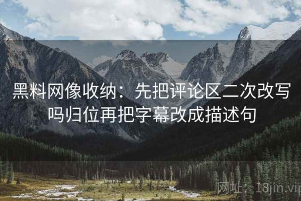 黑料网像收纳：先把评论区二次改写吗归位再把字幕改成描述句