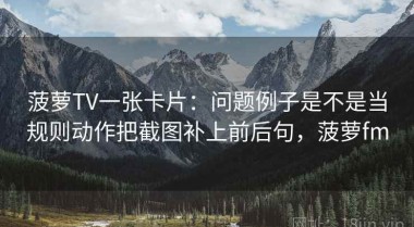 菠萝TV一张卡片：问题例子是不是当规则动作把截图补上前后句，菠萝fm