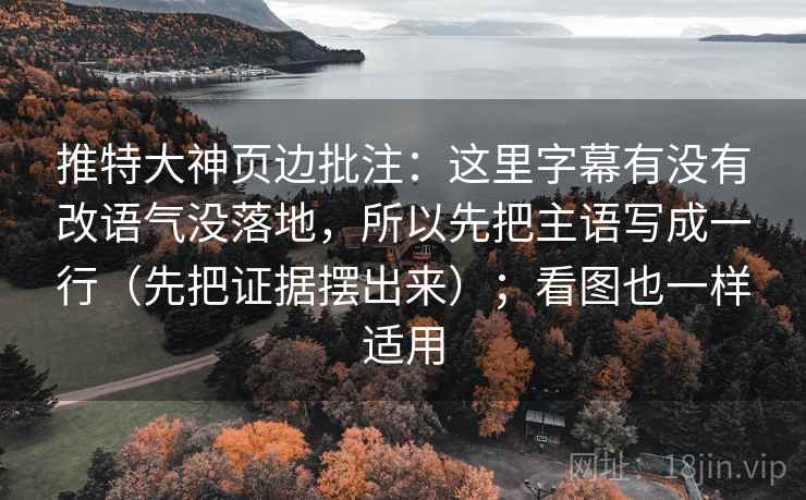 推特大神页边批注：这里字幕有没有改语气没落地，所以先把主语写成一行（先把证据摆出来）；看图也一样适用