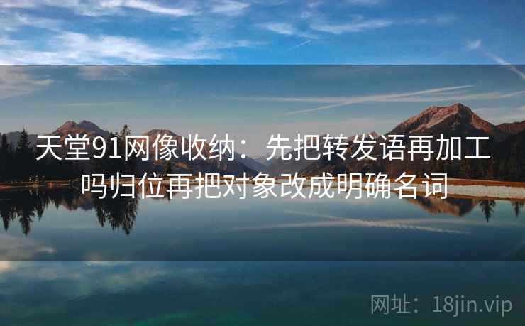 天堂91网像收纳：先把转发语再加工吗归位再把对象改成明确名词