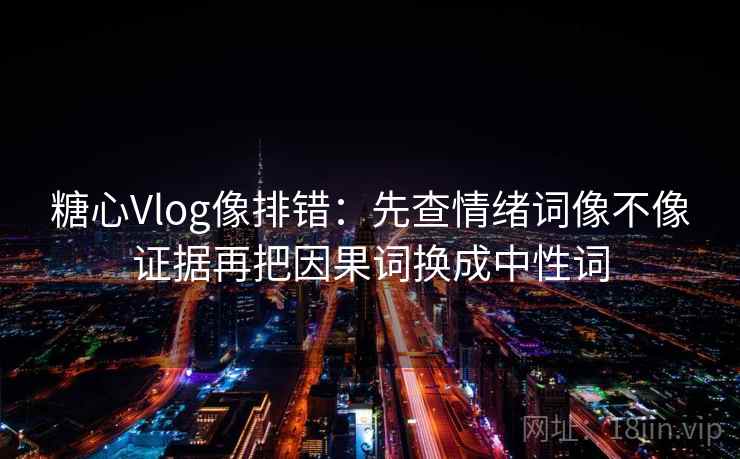 糖心Vlog像排错：先查情绪词像不像证据再把因果词换成中性词