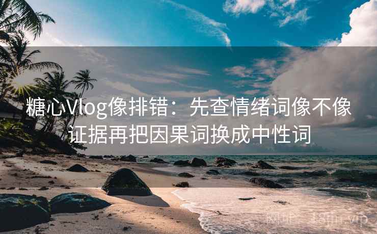 糖心Vlog像排错：先查情绪词像不像证据再把因果词换成中性词