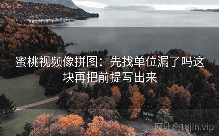 蜜桃视频像拼图：先找单位漏了吗这块再把前提写出来